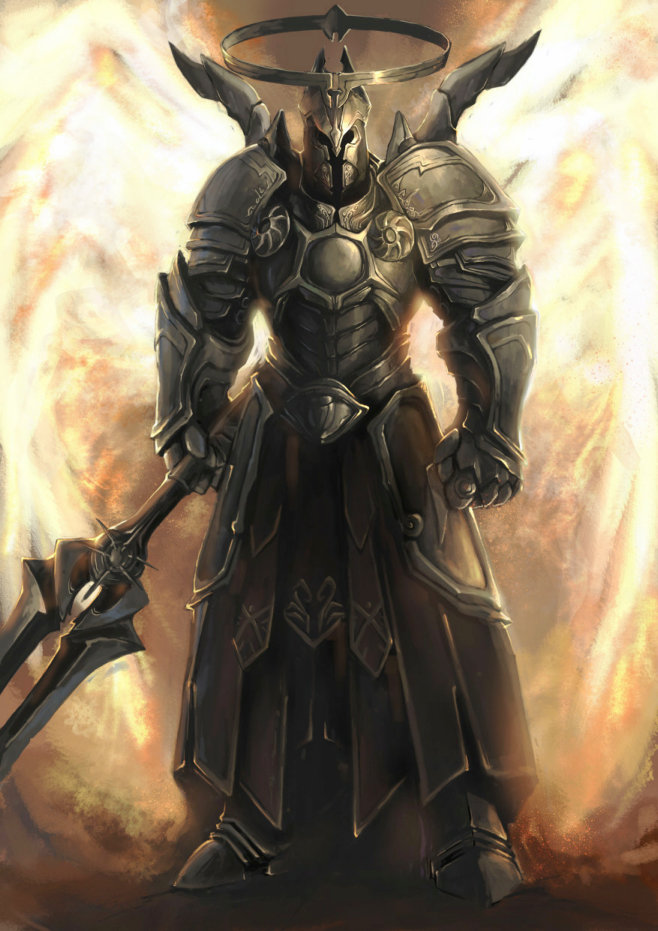 Wallpaper fire, wings, fantasy, art, Diablo, armor for mobile and desktop,  section игры, resolution 1920x1182 - download