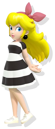 peach and black outfit