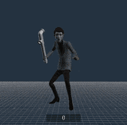 Meant for NPCs in a group mob, everyone is excited to get a swing at the player that they can barely control themselves.