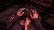 A Wastrel being smothered by Arthur.