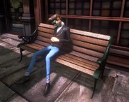 A Ploughboy sleeping on a bench.