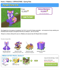 Purple Floral Fox | Webkinz Wiki | Fandom