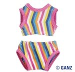 Pink Striped Swimsuit