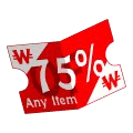W-Shop Coupon: 75% off any item