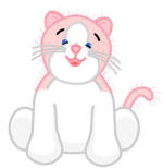 Happy Pink and White Cat