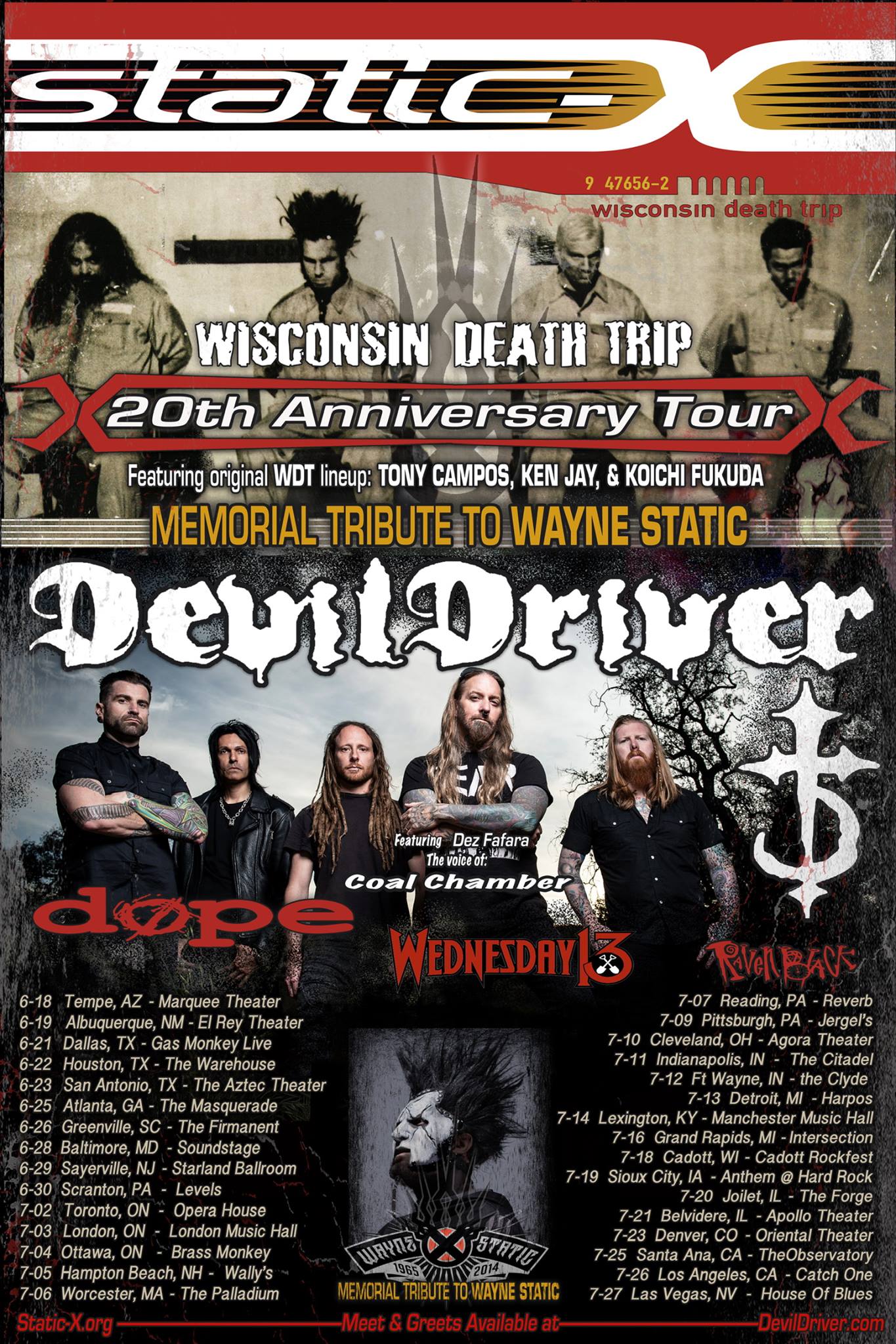 Static X and DevilDriver 20th anniversary tour | Wednesday