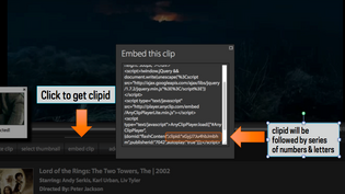 After hitting embed clip, scroll through embed code until you find the clipid code.