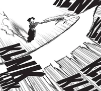 Ichigo using his signature technique: Getsuga Tenshō.