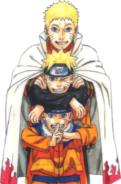 I edited a photo of hokage Naruto by drawing his manga outfit