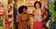 Daniel Radcliffe as Weird Al with Quinta Brunson as Oprah Winfrey