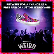 Roku's Twitter post for Weird: The Al Yankovic Story themed Vans