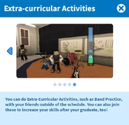 Information on extracurricular activities.