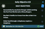 The Daily Objectives tab at the top of the screen.