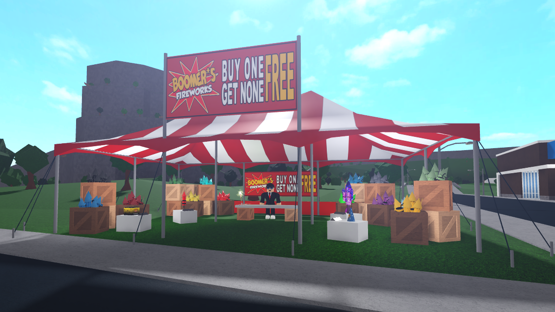 Boomer S Fireworks Welcome To Bloxburg Wiki Fandom - bloxburg roblox marque canopy