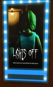 The poster for the film, inside the theater.