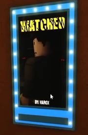 The poster for the film, inside the theater.