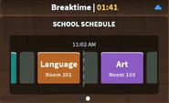 The School Schedule tab at the top of the screen.