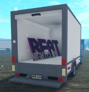 The Beat Nightclub sign loaded onto a truck.