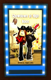 The poster for the film, inside the theater.