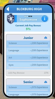 Bloxburg High School menu (2/3)