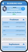 Bloxburg High School menu.
