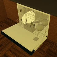 An open dishwasher.