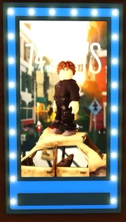 The poster for the film, inside the theater.