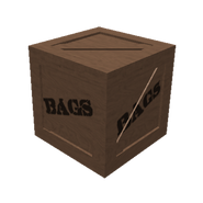 A crate of bags.