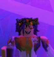 This is an example of a player drinking Grape Juice in a regular cup.