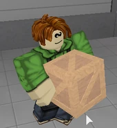 A BFF Stocker with Box while wearing the old uniform