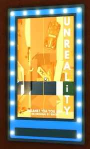 The poster for the film, inside the theater.