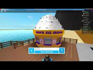 Ben's Ice Cream, with the beach in the background.