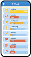The Skills menu on the phone.