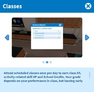 Information on scheduled classes and benefits.