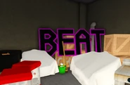 The Beat Nightclub sign, now stored on the roof of the new Bloxburg Theater.