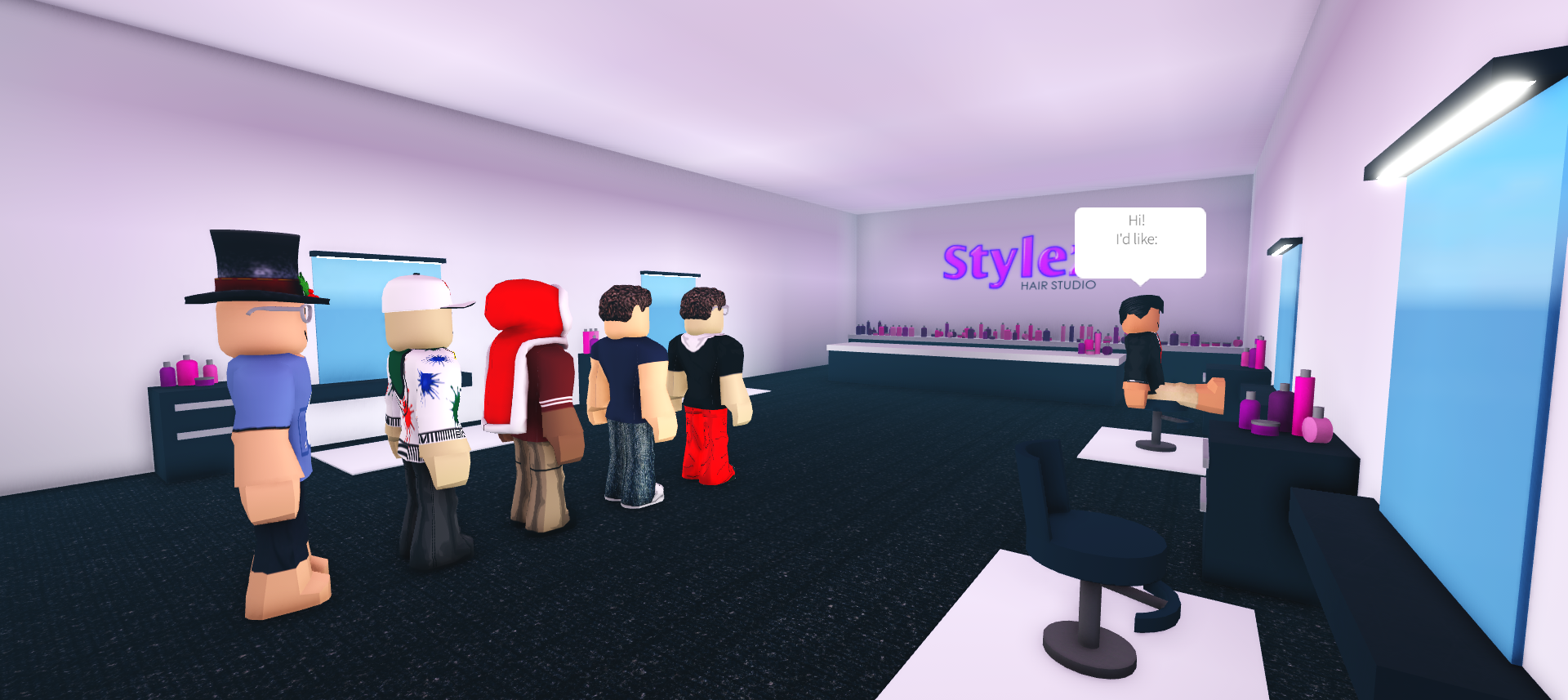 Stylez Hair Studio Welcome To Bloxburg Wikia Fandom - roblox avatar editor hair cuttery