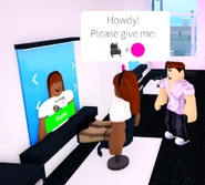 A citizen getting a haircut.