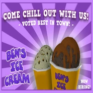 A flat decal that was used on the Ben's Ice Cream Billboard