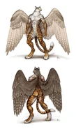 Weregryphon in front and back