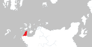 In het rood de Basilisktong in Sothoryos.