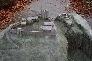 A model of Peveril Castle, England