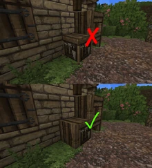 A half door block has been added to the side so that only one side is exposed.