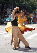 David Alvarez as Bernardo (left) dancing with Ariana DeBose as Anita (right) (2021)