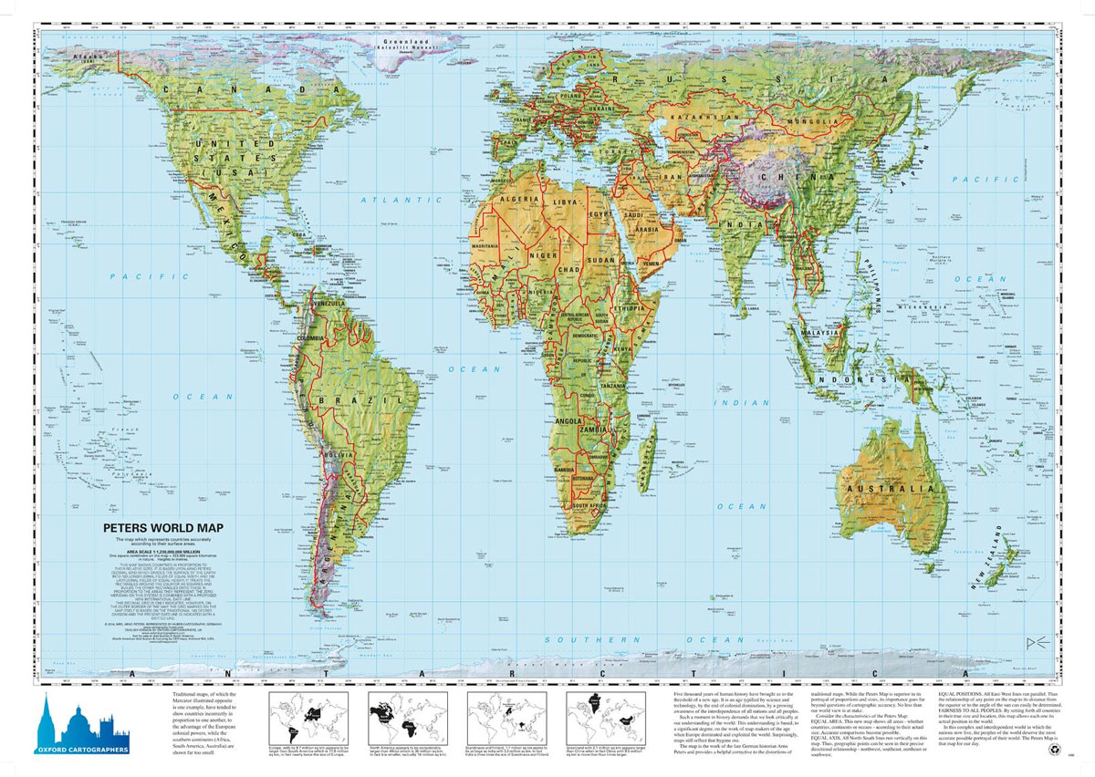 mercator projection vs peters projection