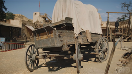 Fort forlorn hope set old wagon and gallows