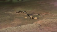 Theory: the "Cliff A" landmark and the Mesa Hub are possibly seen here on the 3D map in the Control Room