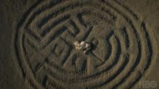 The Maze ploughed into the soil of a homestead