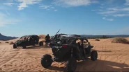 Behind the scenes: Outdoor filming with the vehicles in the desert