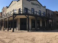 Behind the scenes: Exterior set of the Mariposa Saloon (representing newer timeline)