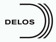 The logo of Delos Destinations, theme park subsidiary of Delos Inc. (TV series)